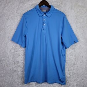 KJUS Soren Solid Polo UPF50+ Mens 52 L‎ Light Blue Golf Polo